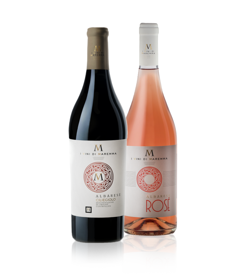 “Albarese” line bottles by Cantina i vini di maremma